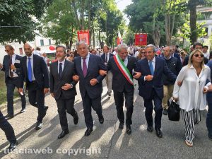 Santa Rosa 2018 - Antonio Tajani e Maurizio Gasparri al raduno con i facchini