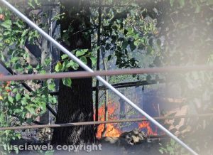 Orte - Incendio vicino alla ferrovia