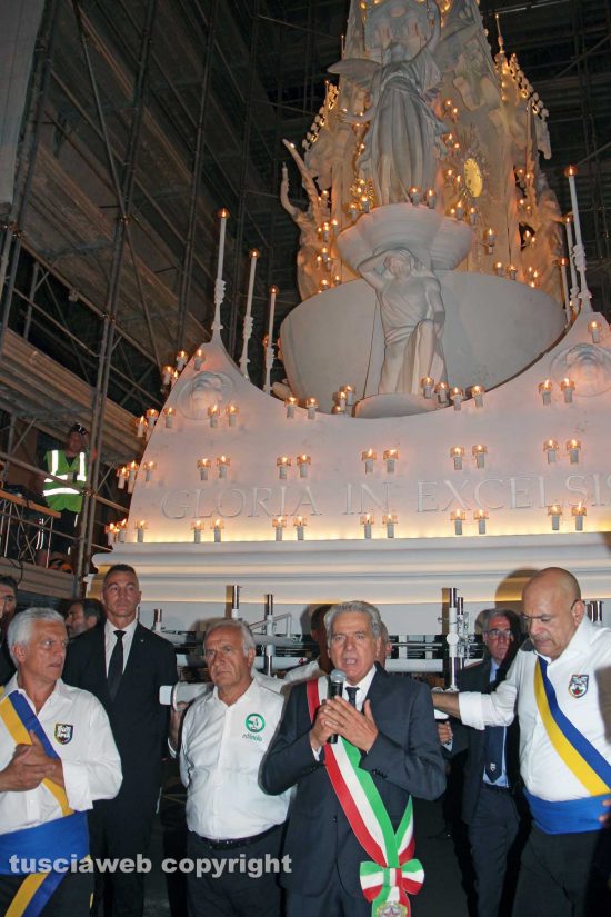 Viterbo - Santa Rosa - Il trasporto di Gloria - Al centro: Il sindaco Giovanni Arena