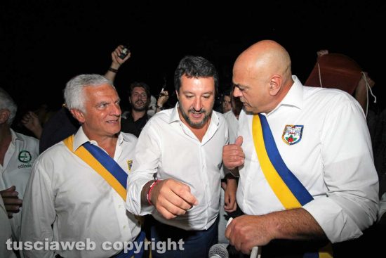 Viterbo - Santa Rosa - Il trasporto di Gloria - Matteo Salvini con Massimo Mecarini e Sandro Rossi