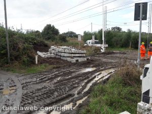 Montefiascone - Treno deragliato - I lavori di ripristino