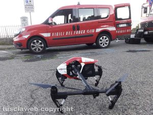 Montefiascone - L'intervento dei Sapr dei vigili del fuoco col drone