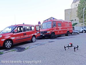 Montefiascone - L'intervento dei Sapr dei vigili del fuoco col drone