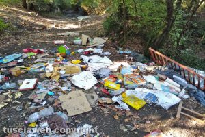 Viterbo - Immondizia lungo strada Degli Orti