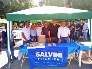 Latina - Il gazebo di Viterbo alla festa della Lega