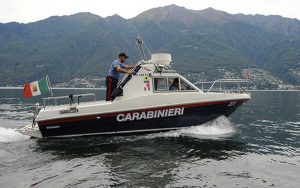 La motovedetta dei carabinieri sul lago di Bolsena