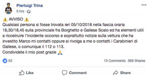 Civita Castellana - Ciclista travolto da una macchina - Facebook si mobilita per trovare l'automobilista