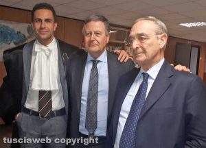 Processo Cev - Claudio Ciucciarelli al centro con gli avvocati Fausto Barili e Carlo Taormina
