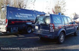 Montefiascone - Le ricerche dello scomparso - Il nucleo sommozzatori dei carabinieri