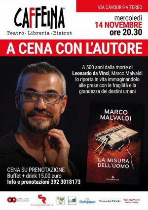 Marco Malvadi al Bistrot del teatro Caffeina per la cena con l'autore