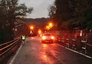 Calcata - Frana sulla provinciale - Protezione civile