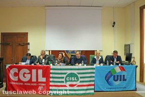 Viterbo - L'incontro di Cgil, Cisl e Uil