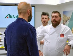 Salvo Cravero nello spot Alitalia con Joe Bastianich
