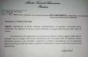 La risposta dell'Anac a Luigi Vecchione, dopo la sua segnalazione