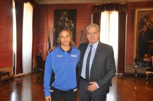 Viterbo - L'atleta Melissa Gemini e il sindaco Giovanni Maria Arena
