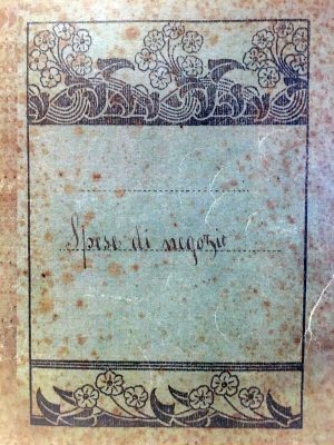 Frontespizio del quaderno di Francesco Capobianchi