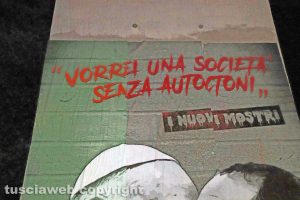 Viterbo - Il manifesto contro Papa Francesco e Domenico Lucano