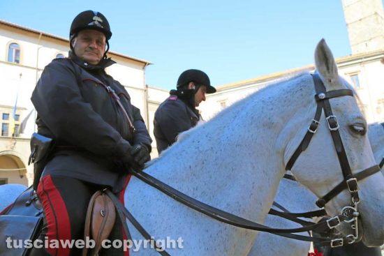 Viterbo - carabinieri a cavallo per le vie del centro