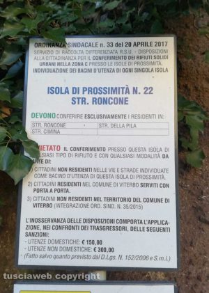 Viterbo - Isola ecologica in strada Roncone