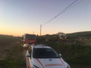 Tarquinia - Località Farnesiana - Il soccorso al 77enne finito sotto il trattore