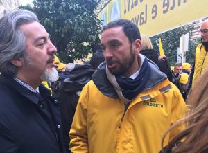 Roma - Francesco Battistoni alla protesta di Coldiretti