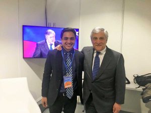 Antonio Tajani con Lorent Saleh