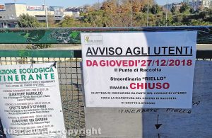 Viterbo - L'ecocentro al Riello chiuso