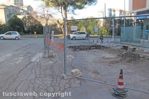Viterbo - Il palazzo in via Treviso - I lavori della Talete