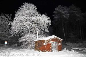 La neve di notte sui Cimini