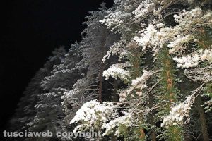 La neve di notte sui Cimini