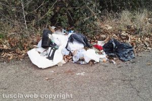 Vetralla - Rifiuti lungo la strada provinciale di Monte Fogliano