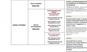 Ferrovia Roma-Civita-Viterbo - La nuova comunicazione dei treni cancellati