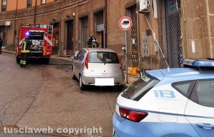 Viterbo - Incendio in via Acerbi