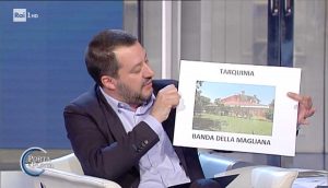 Tarquinia - Villa confiscata alla Banda della Magliana - Matteo Salvini a Porta a Porta