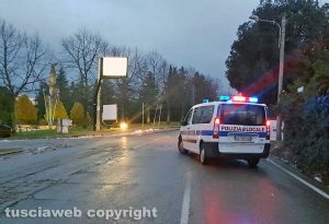 Viterbo - Maltempo - Neve - La polizia locale chiude la Cimina