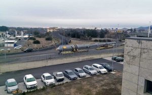 Il tir con trasporto speciale bloccato