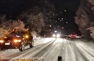Neve - La situazione sulla Cimina questa sera 30 gennaio
