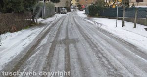 Montefiascone - Il ghiaccio sulle strade