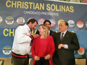 Matteo Salvini, Giorgia Meloni e Silvio Berlusconi