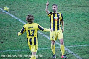 Sport - Calcio - Viterbese - L'esultanza di Alessandro Polidori