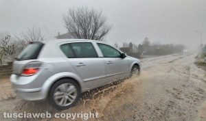 Montefiascone - L'allagamento in via Fiordini 