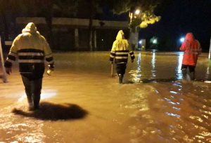 Tarquinia – Lido allagato - Aeopc in azione