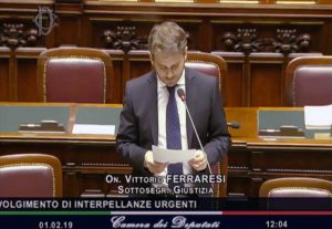 Il sottosegretario alla Giustizia Vittorio Ferra
