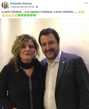 Il post di Ombretta Perlorca con Matteo Salvini
