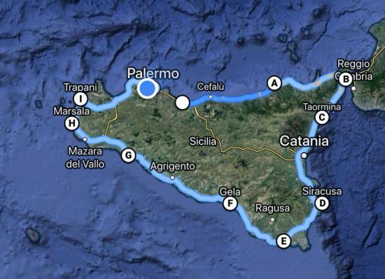 Roberto Zena e il figlio in vacanza in Sicilia