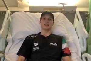 Manuel Bortuzzo in clinica di riabilitazione