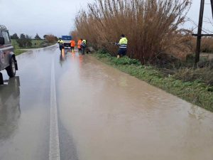 Tarquinia – Strada dell'Acquata allagata - Aeopc in azione