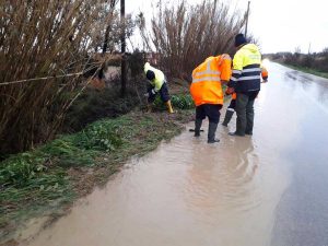 Tarquinia – Strada dell'Acquata allagata - Aeopc in azione