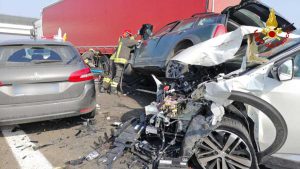 Il maxi tamponamento sull'A22