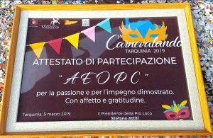 Tarquinia - Riconoscimento per i volontari Aeopc